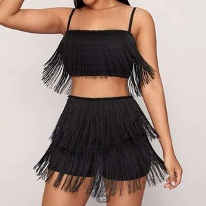 Black Fringe Set